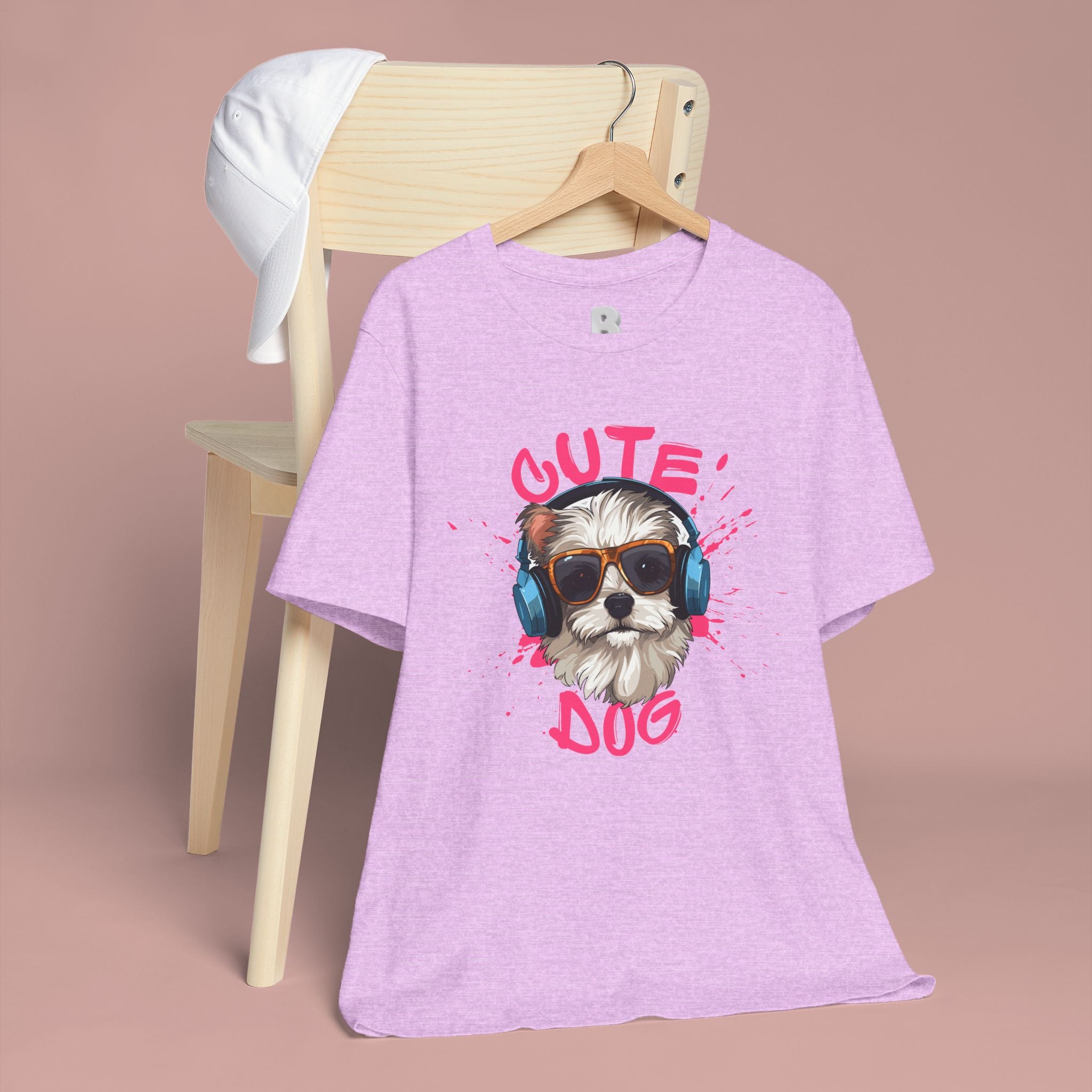 Cute Dog Tee — Headphones Puppy Graphic T-Shirt