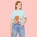 Dog Mom T-Shirt – Cute Golden Retriever Design with Hearts & Paw Prints