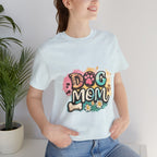 Dog Mom T-Shirt — Colorful Paw Print Graphic Tee for Pet Lovers