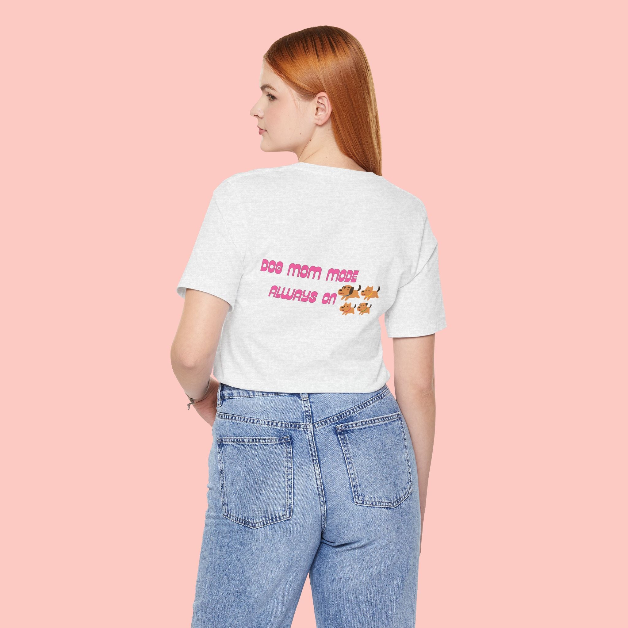 Dog Mom Tee — "Dog Mom Made, Always On" Cute Paw Print Graphic T-Shirt