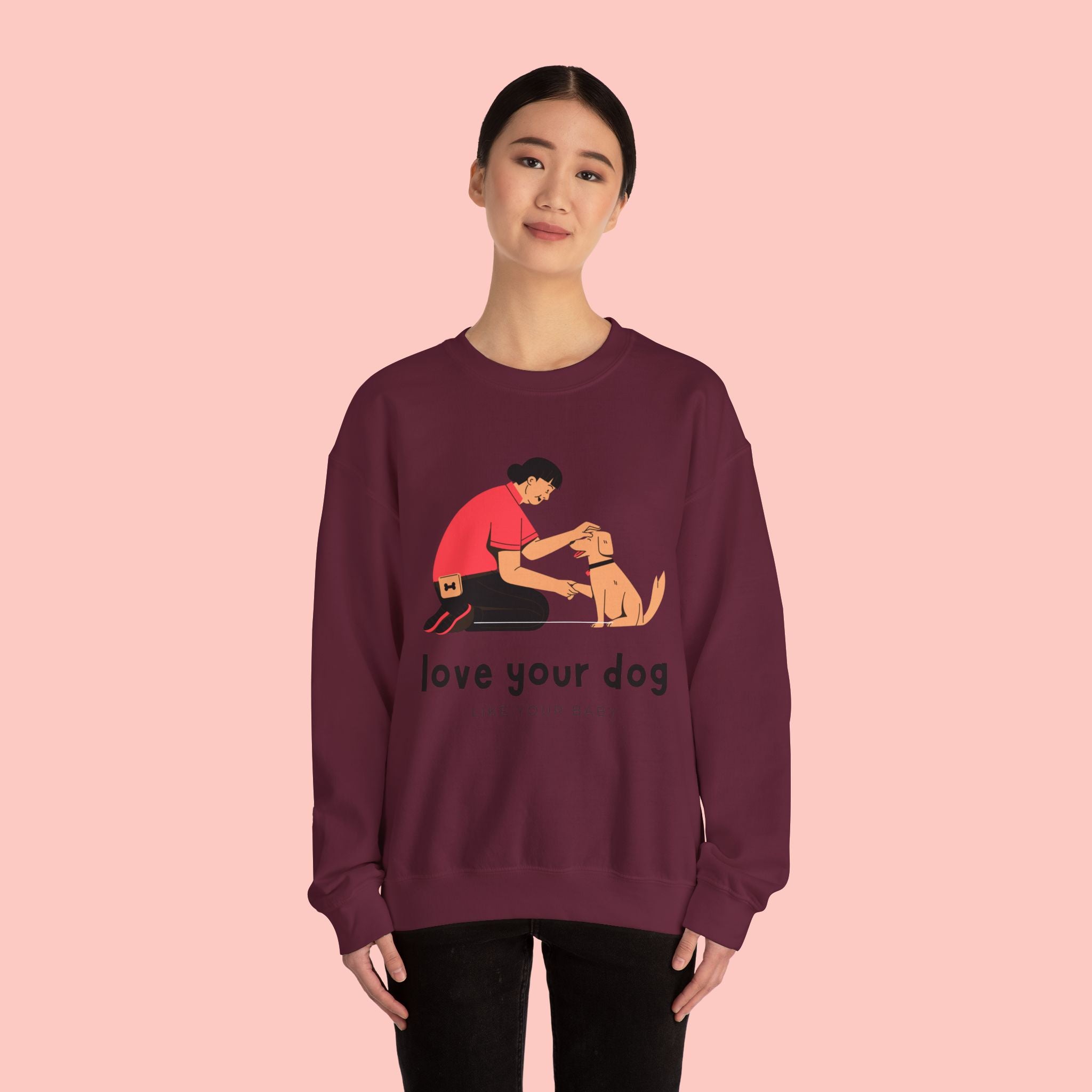 Love Your Dog Crewneck Sweatshirt — Cute Pet Lover Graphic Pullover