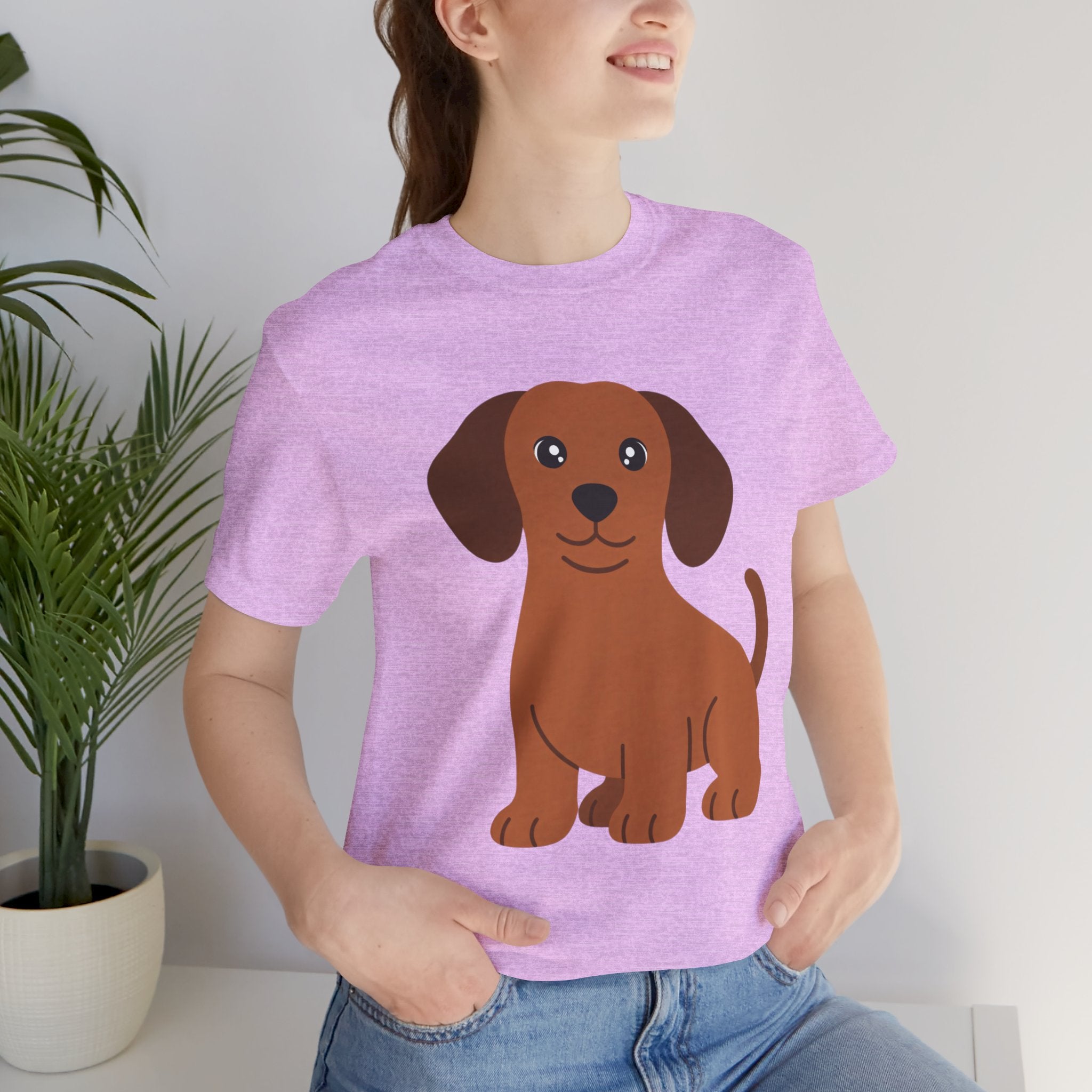 Dachshund Puppy Graphic T-Shirt — Cute Brown Dog Tee
