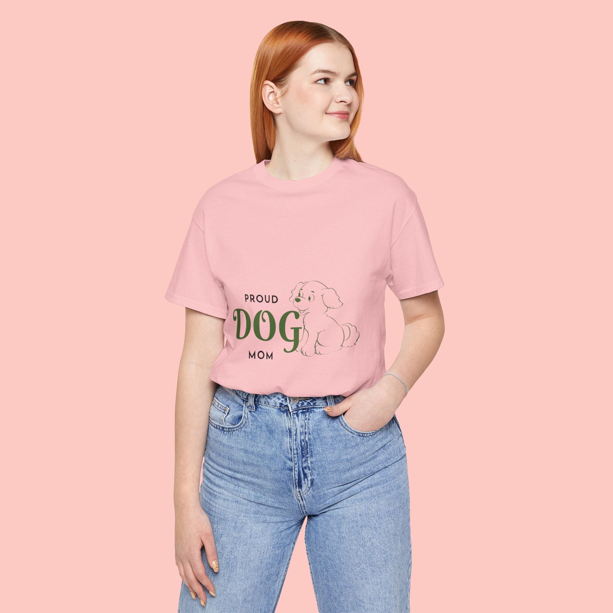 Proud Dog Mom T-Shirt – Cute Paw Print & Puppy Graphic Tee