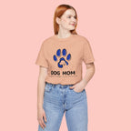 Dog Mom T-Shirt – Blue Paw Graphic "Dog Mom: It's Not a Hobby, It's a Lifestyle"