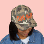 Dog Mom Embroidered Cap – White Structured Baseball Hat