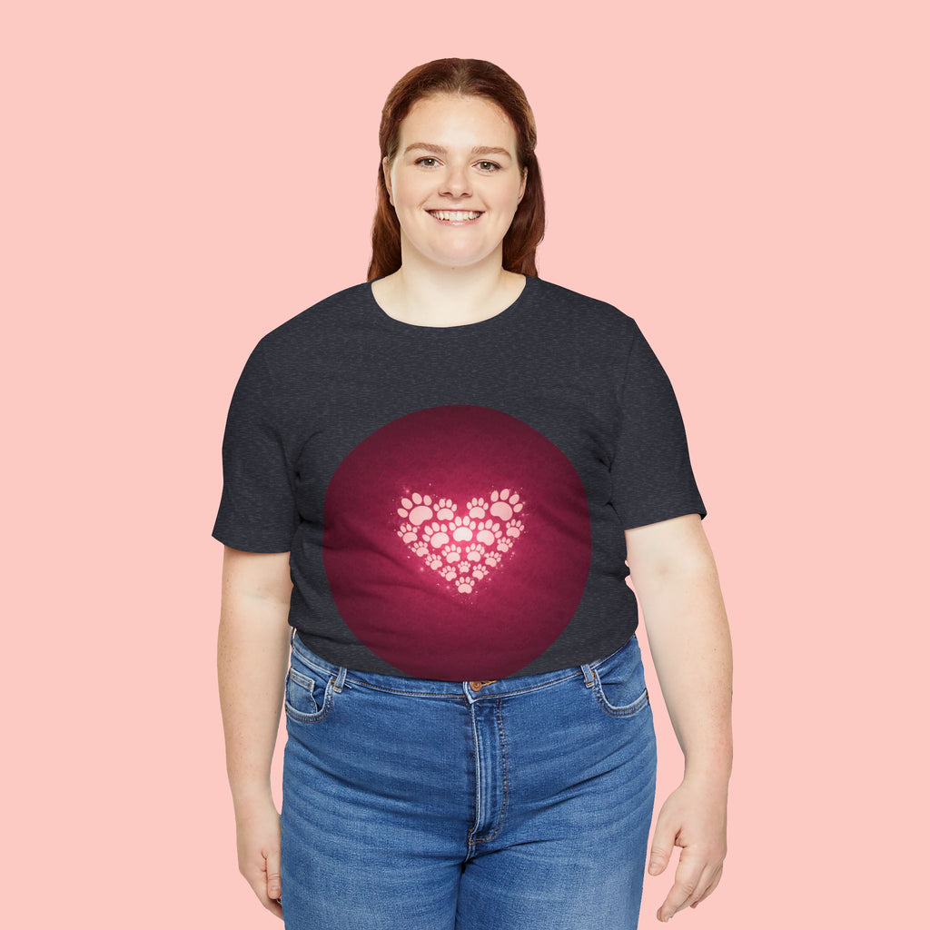 Paw Print Heart T‑Shirt — Cute Pet Lover Tee