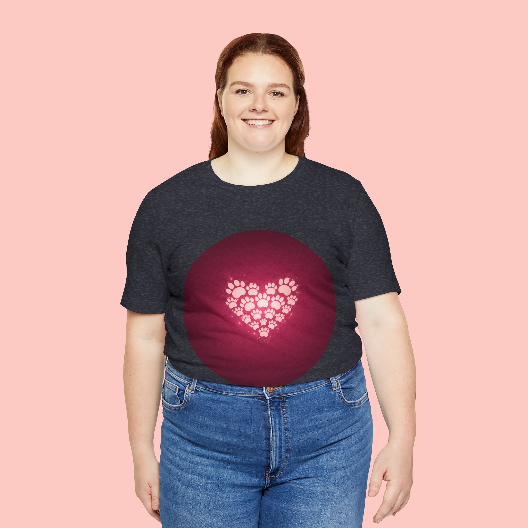 Paw Print Heart T‑Shirt — Cute Pet Lover Tee