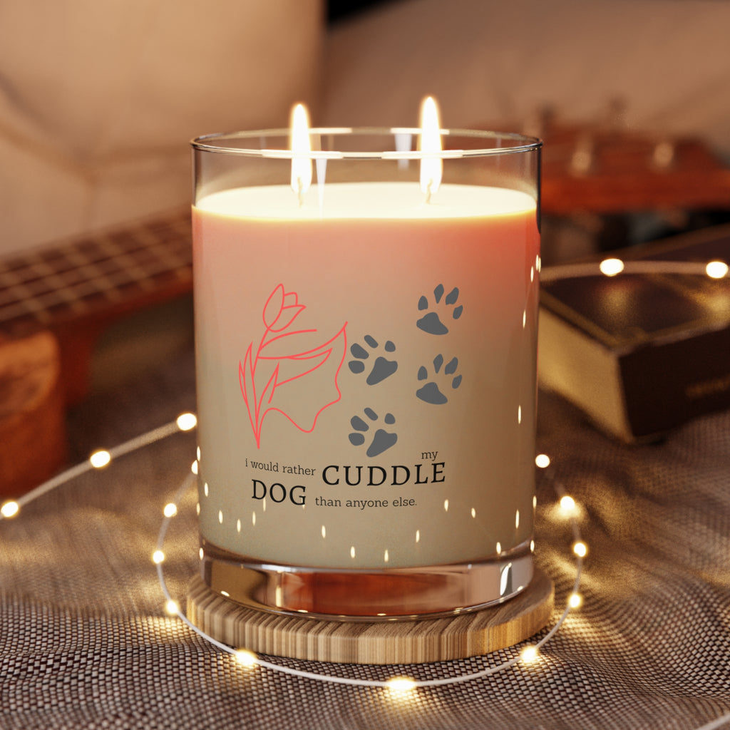 Dog Cuddle Scented Candle – 11 oz Glass Jar (I Would Rather Cuddle My Dog)