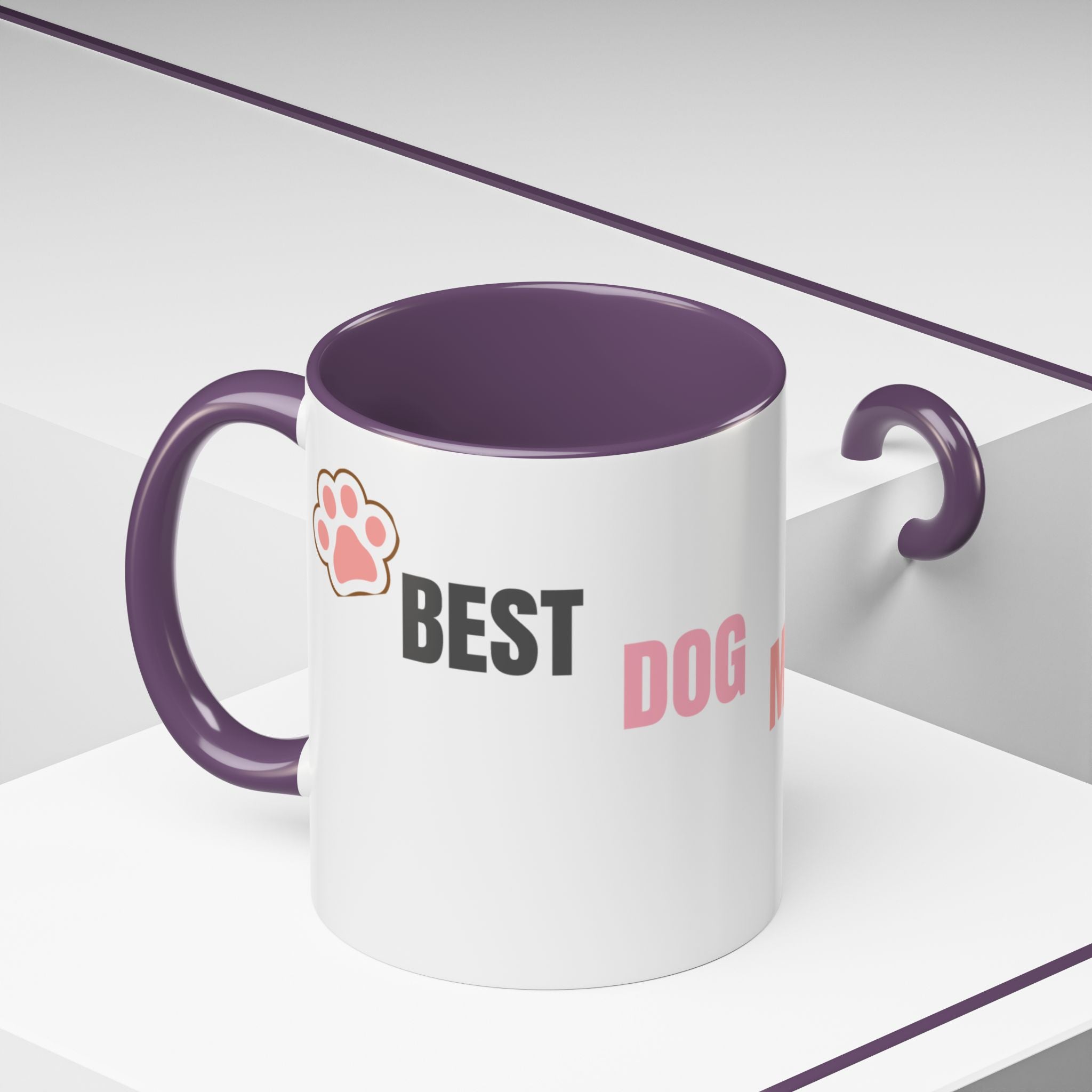 Dog Mom Coffee Mug — Best Dog Mom Ever Accent Ceramic Mug (11oz & 15oz)