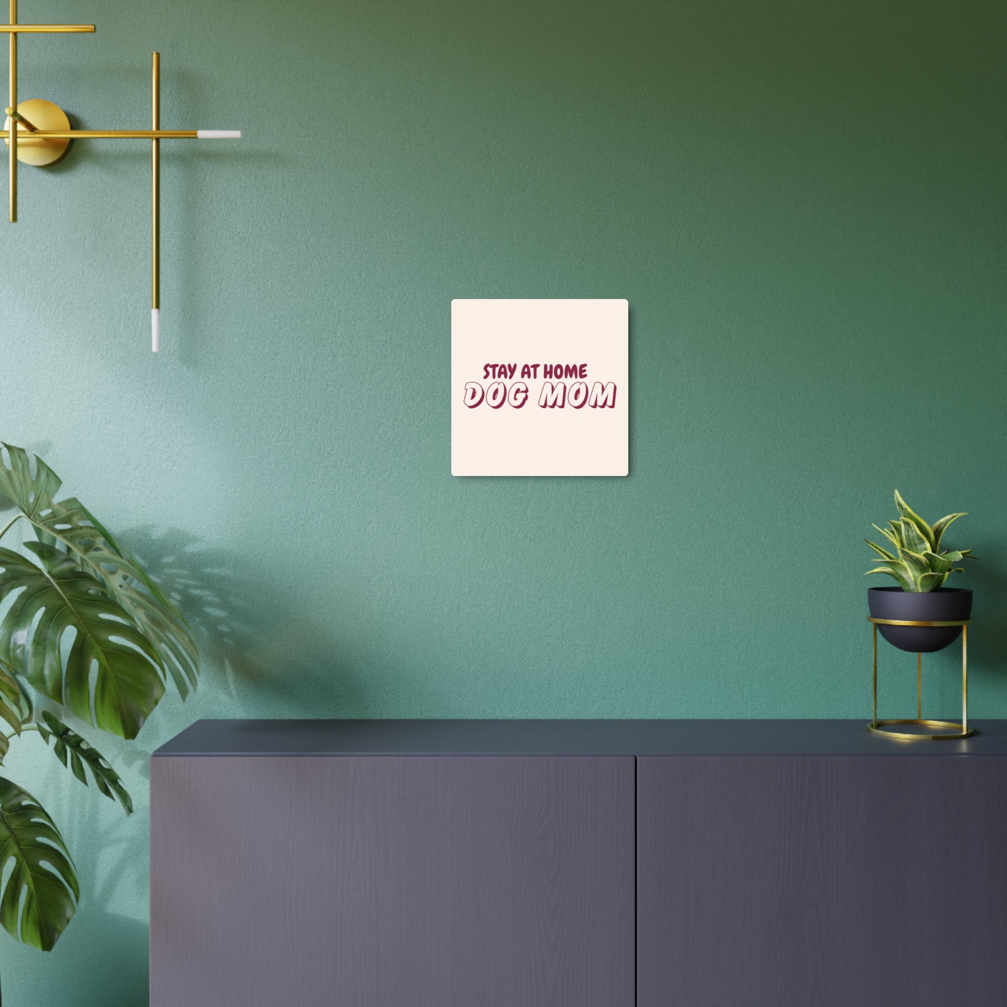 Metal Sign — "Stay At Home Dog Mom" Retro Wall Art for Dog Lovers