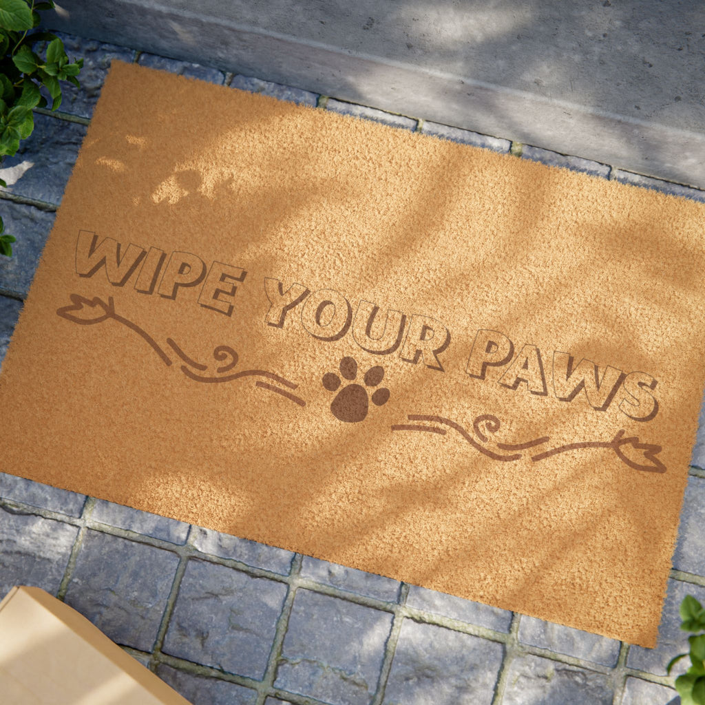 Doormat — "Wipe Your Paws" Coir Pet Welcome Mat