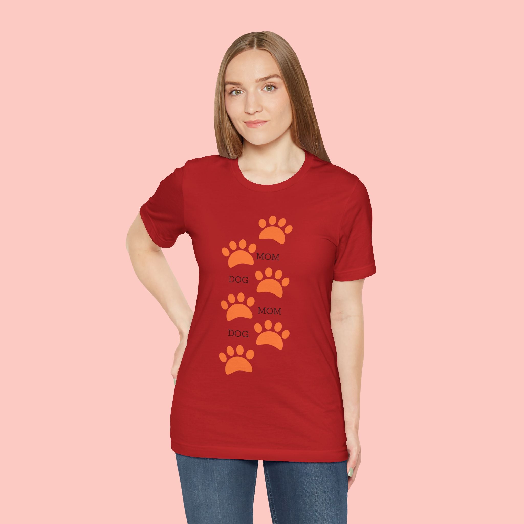 Dog Mom Paw Print T-Shirt — Cute Pet Lover Graphic Tee