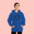 Heart Paw Print Hoodie — Dog Lover Heart Paw Graphic Sweatshirt