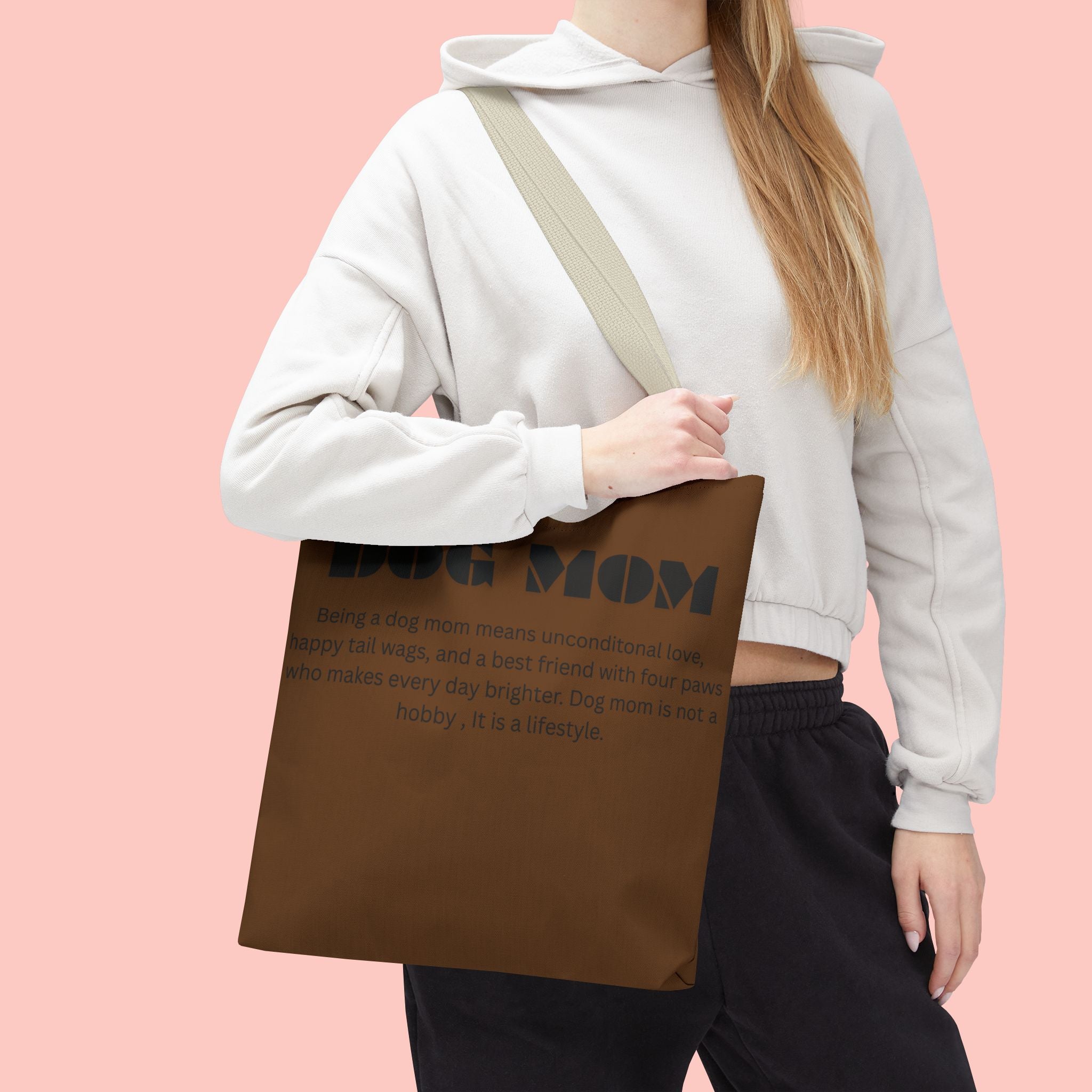 Dog Mom Tote Bag - 'Dog Mom' Printed Canvas Carryall, Gift for Dog Lovers
