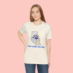 Dog Lover T-Shirt — "Love with my dog." Paw Print Graphic