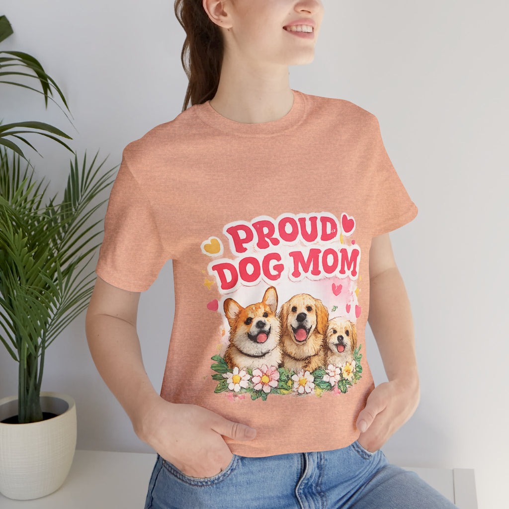 Proud Dog Mom T-Shirt — Cute Corgi & Golden Retriever Floral Tee for Pet Lovers
