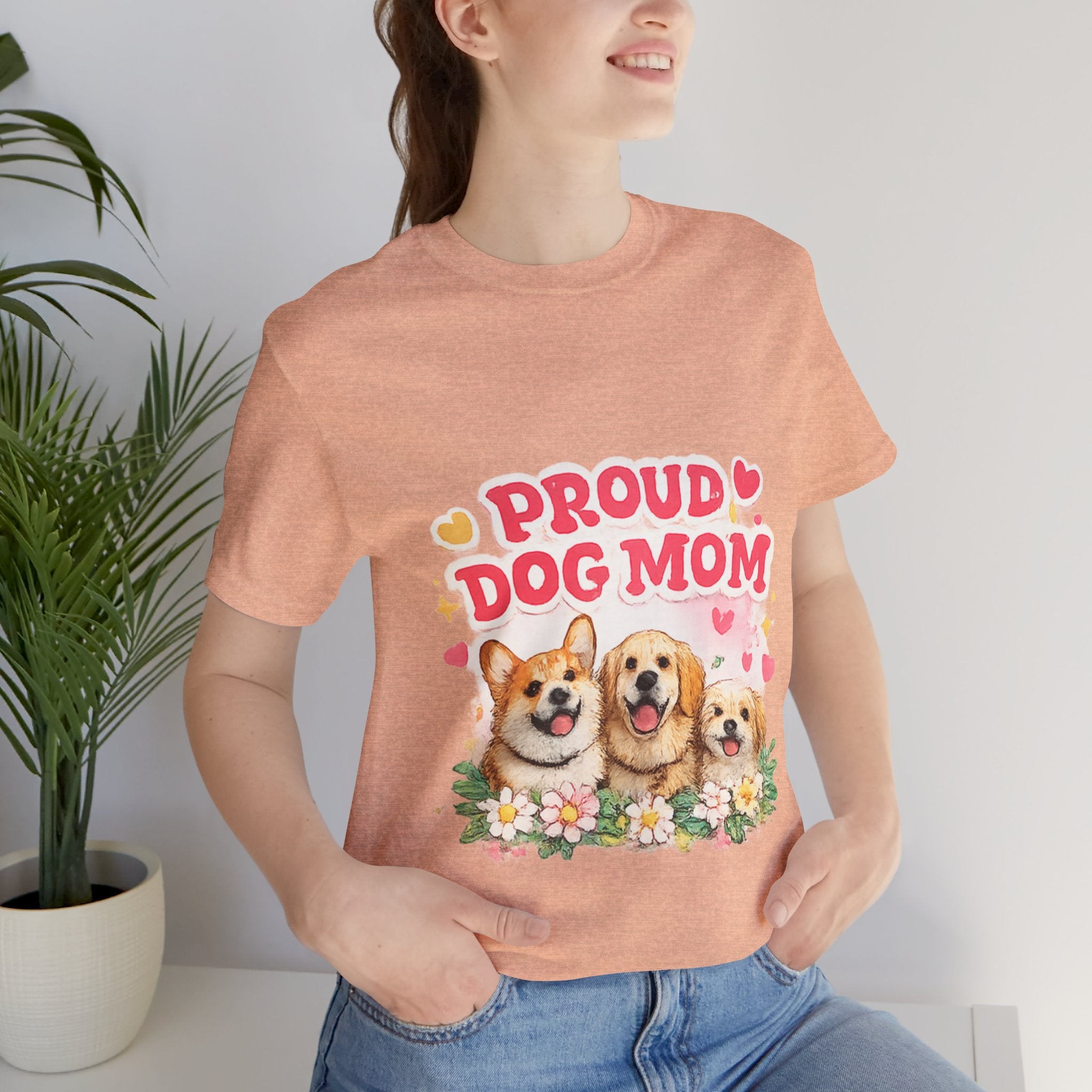 Proud Dog Mom T-Shirt — Cute Corgi & Golden Retriever Floral Tee for Pet Lovers