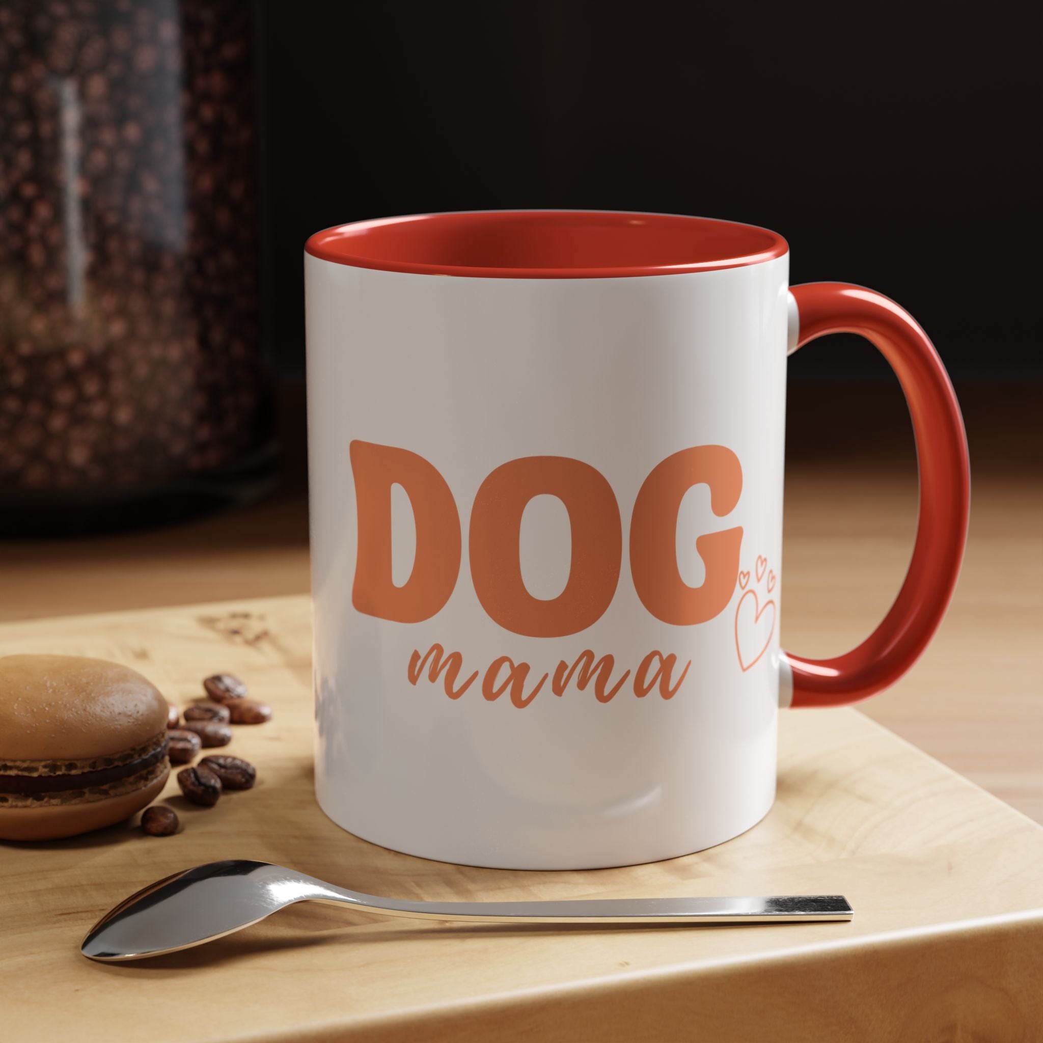 Dog Mama Coffee Mug — Cute Heart Accent Ceramic Mug (11/15 oz)