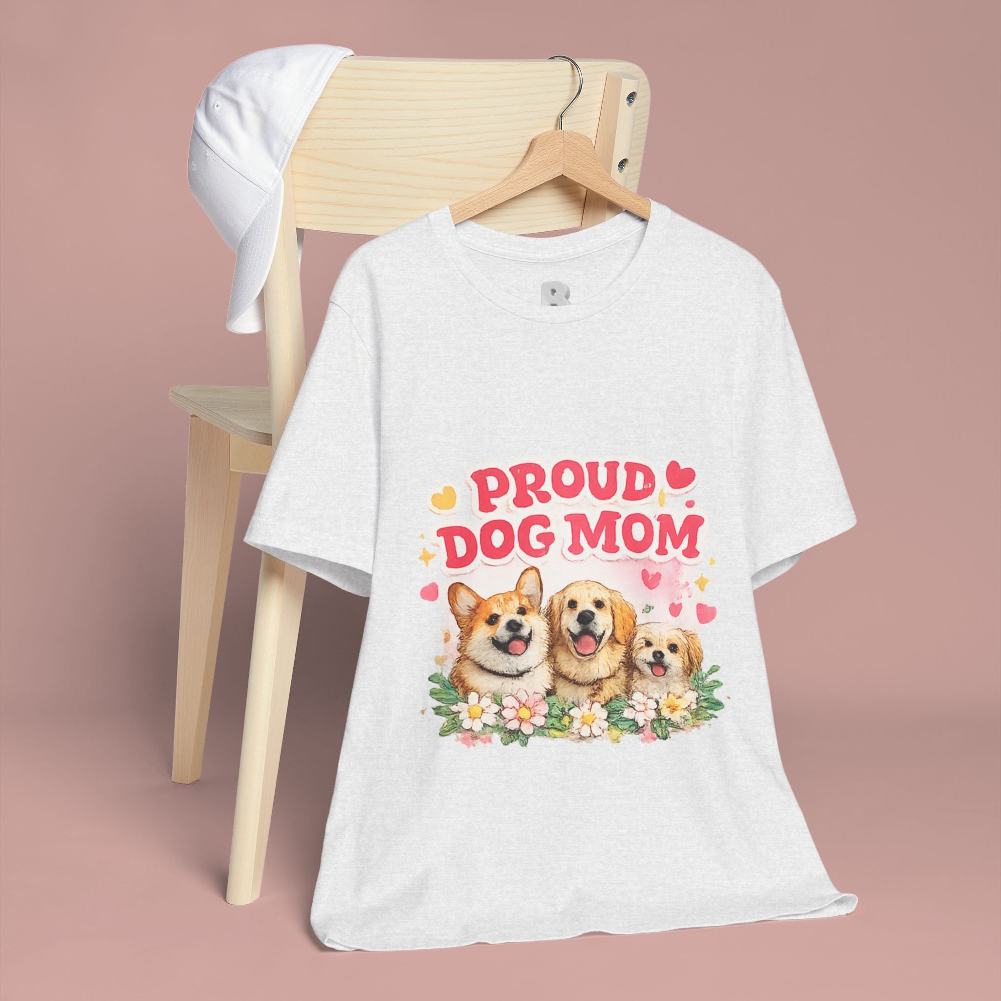 Proud Dog Mom T-Shirt — Cute Corgi & Golden Retriever Floral Tee for Pet Lovers