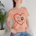 Dog Mom Heart Paw T‑Shirt