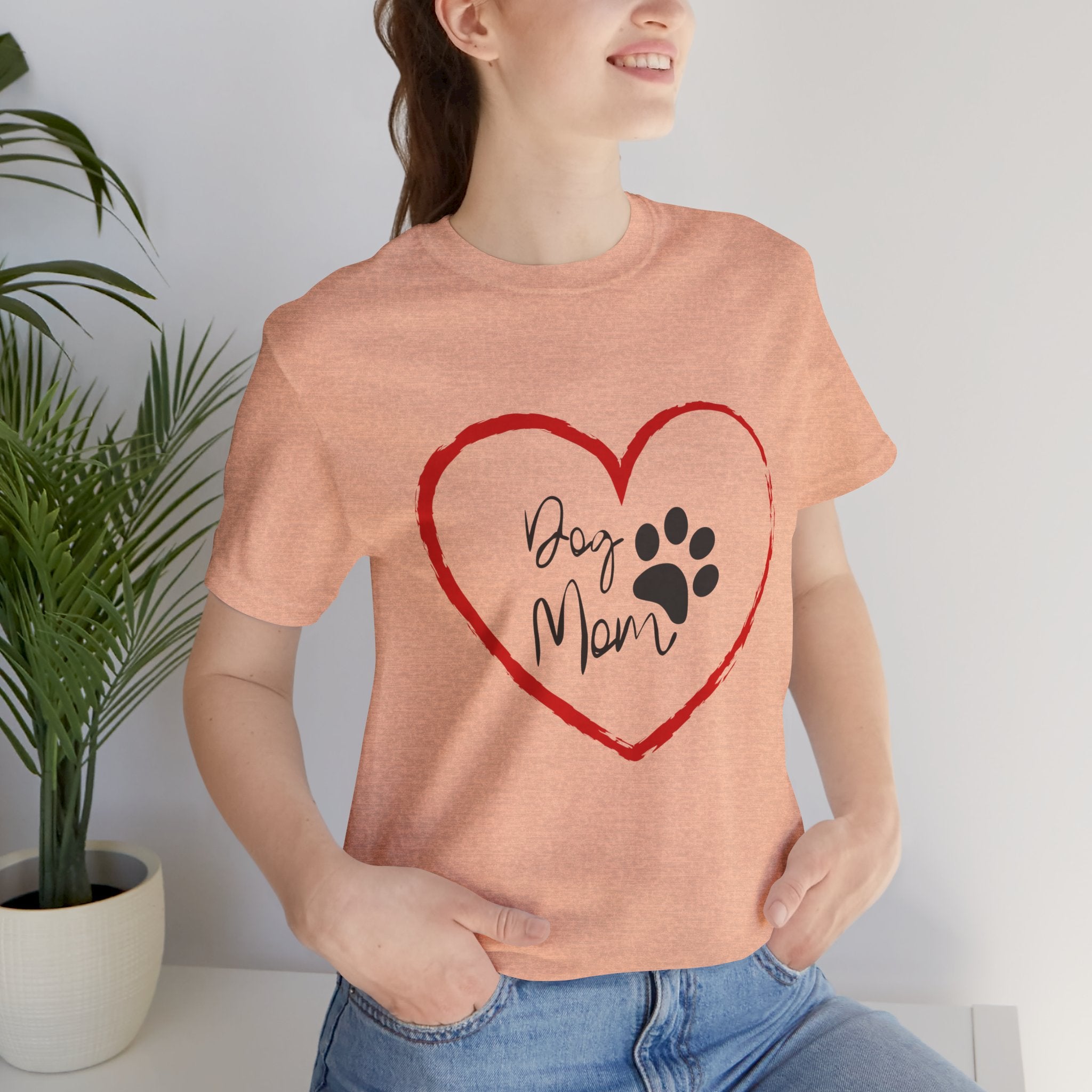 Dog Mom Heart Paw T‑Shirt