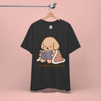 Paw Prints On My Soul T‑Shirt — Cute Reading Puppy Graphic Tee