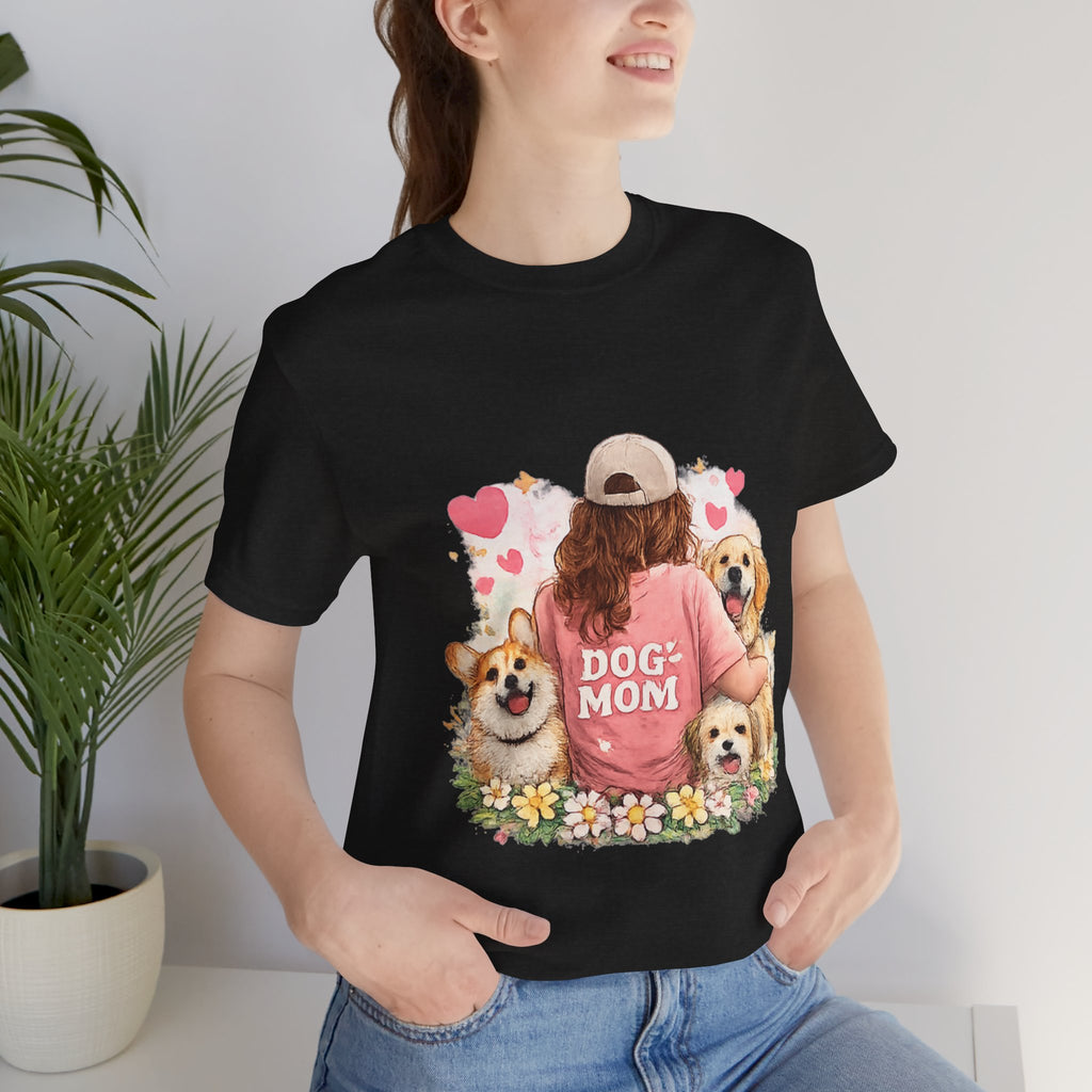 Dog Mom T-Shirt - Cute Woman with Dogs Graphic Tee