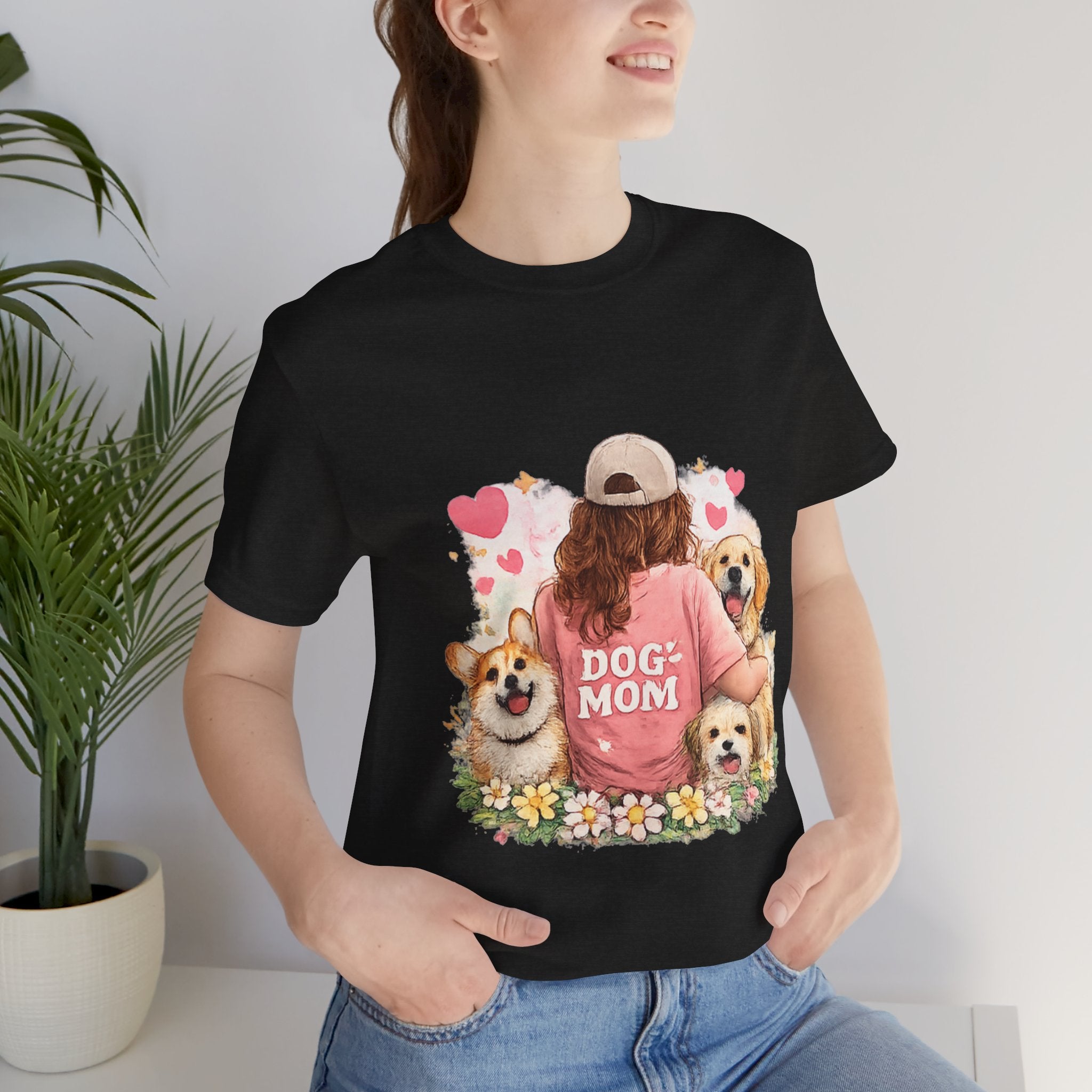 Dog Mom T-Shirt - Cute Woman with Dogs Graphic Tee