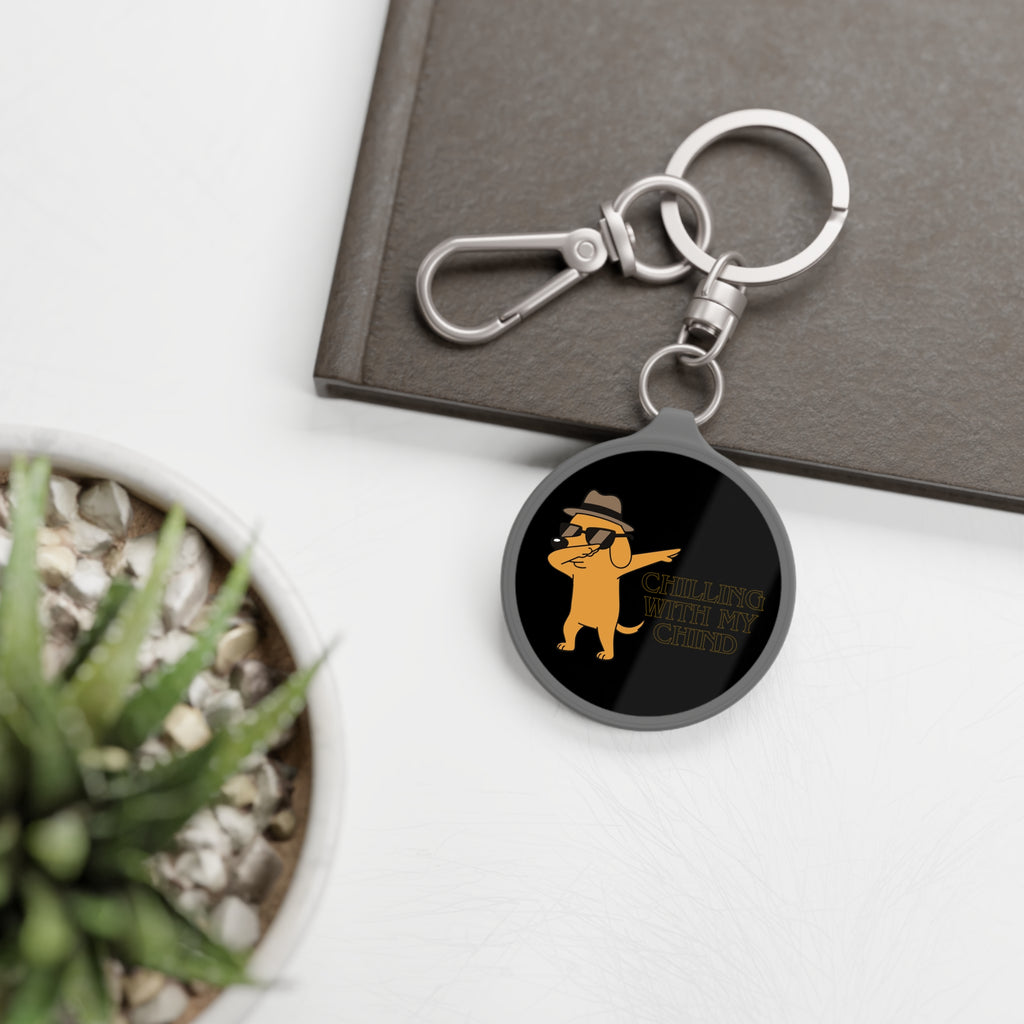 Dog Dabbing Keyring Tag – "Chillin' With My Child" Novelty Pet Lover Keychain