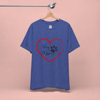 Dog Mom Heart Paw T‑Shirt