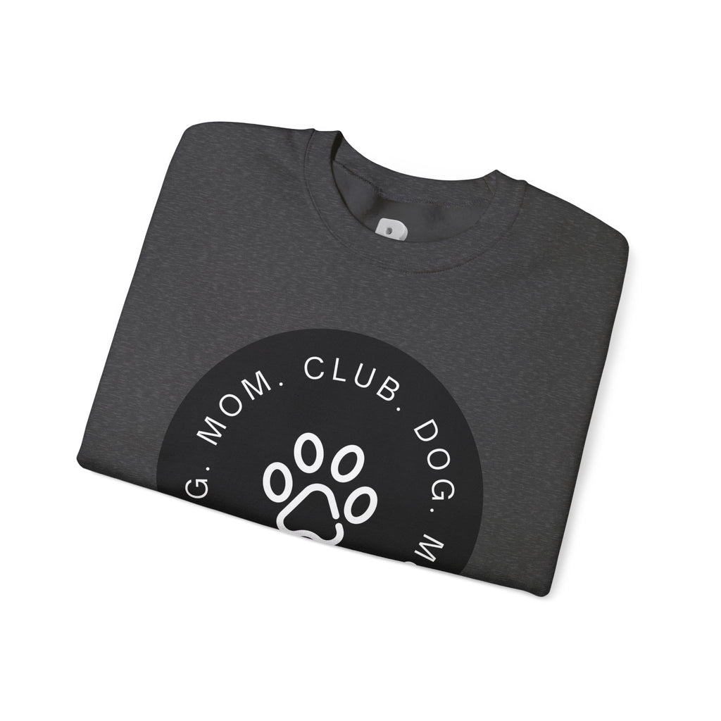 Dog Mom Club Crewneck Sweatshirt — Paw Print Graphic Pullover for Pet Moms