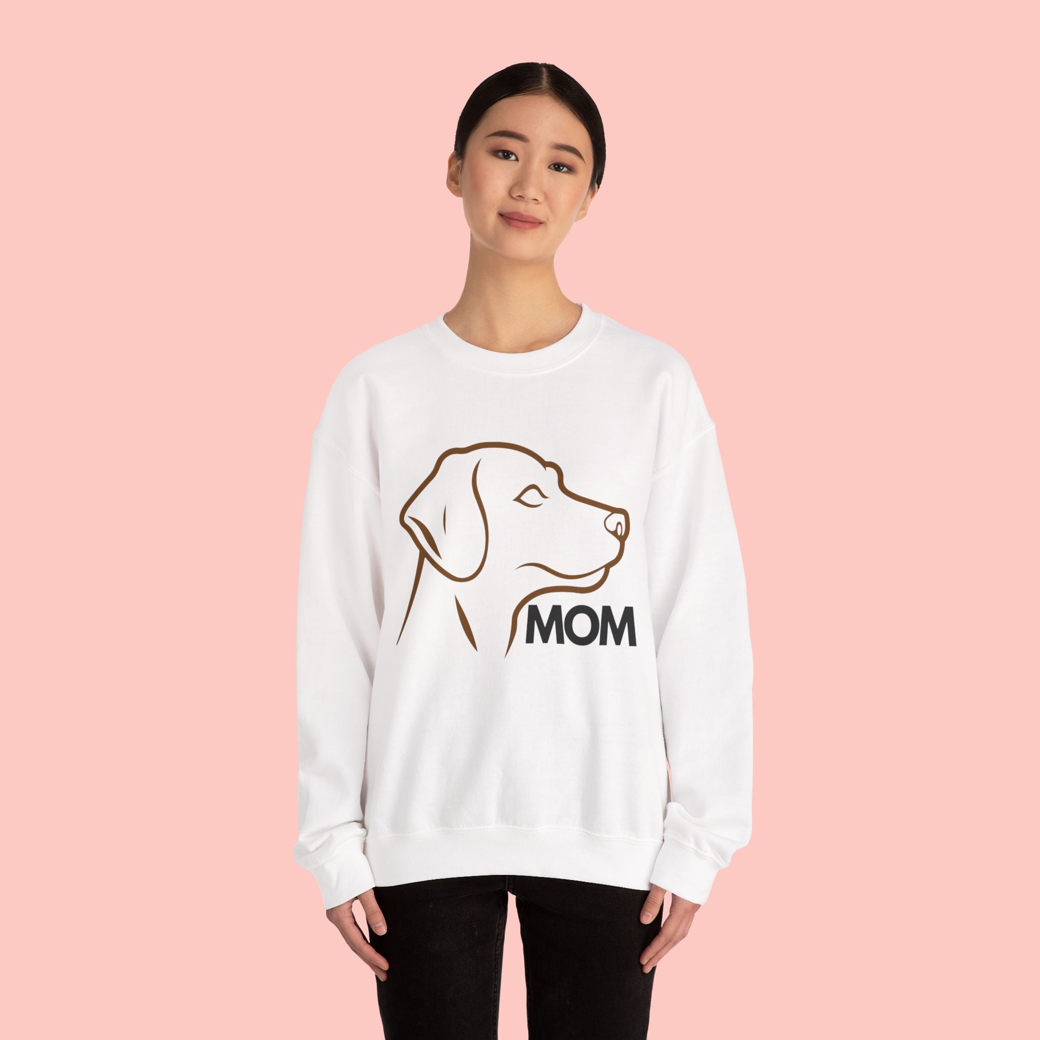 Dog Mom Crewneck Sweatshirt – Minimalist Labrador Outline