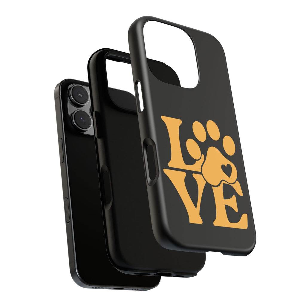 Phone Case — LOVE Paw Print Design (Pet Lover Protective Case)
