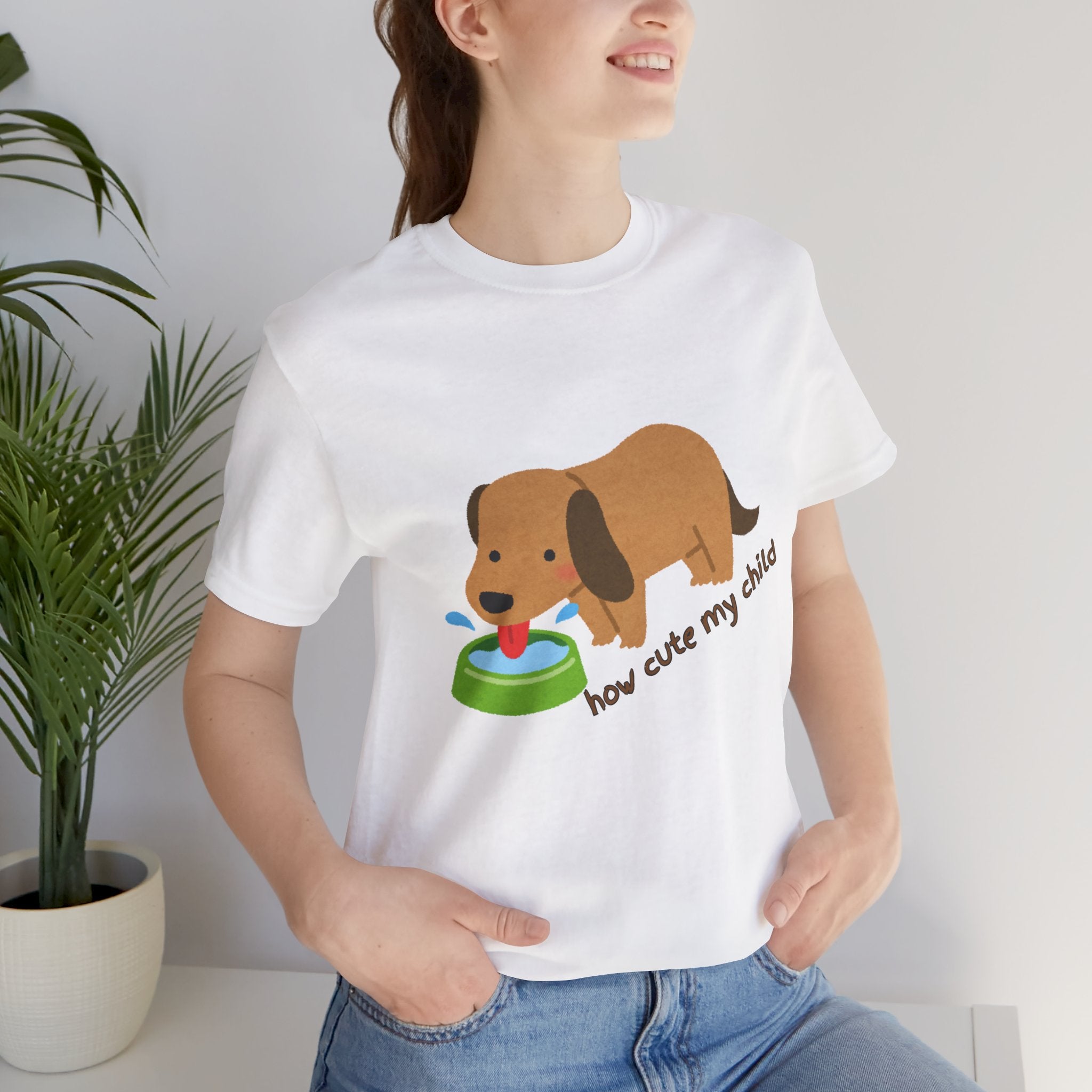 Dog T-Shirt — Cute Dachshund "how cute my child" Graphic Tee