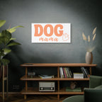 Dog Mama Matte Canvas Wall Art – Peach Script Pet Lover Decor
