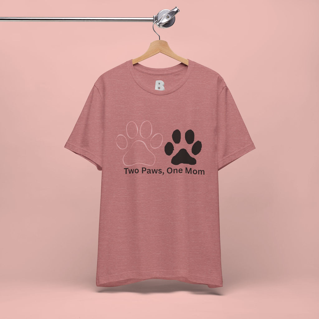 Two Paws, One Mom T-Shirt – Cute Dog Mom Paw Print Tee
