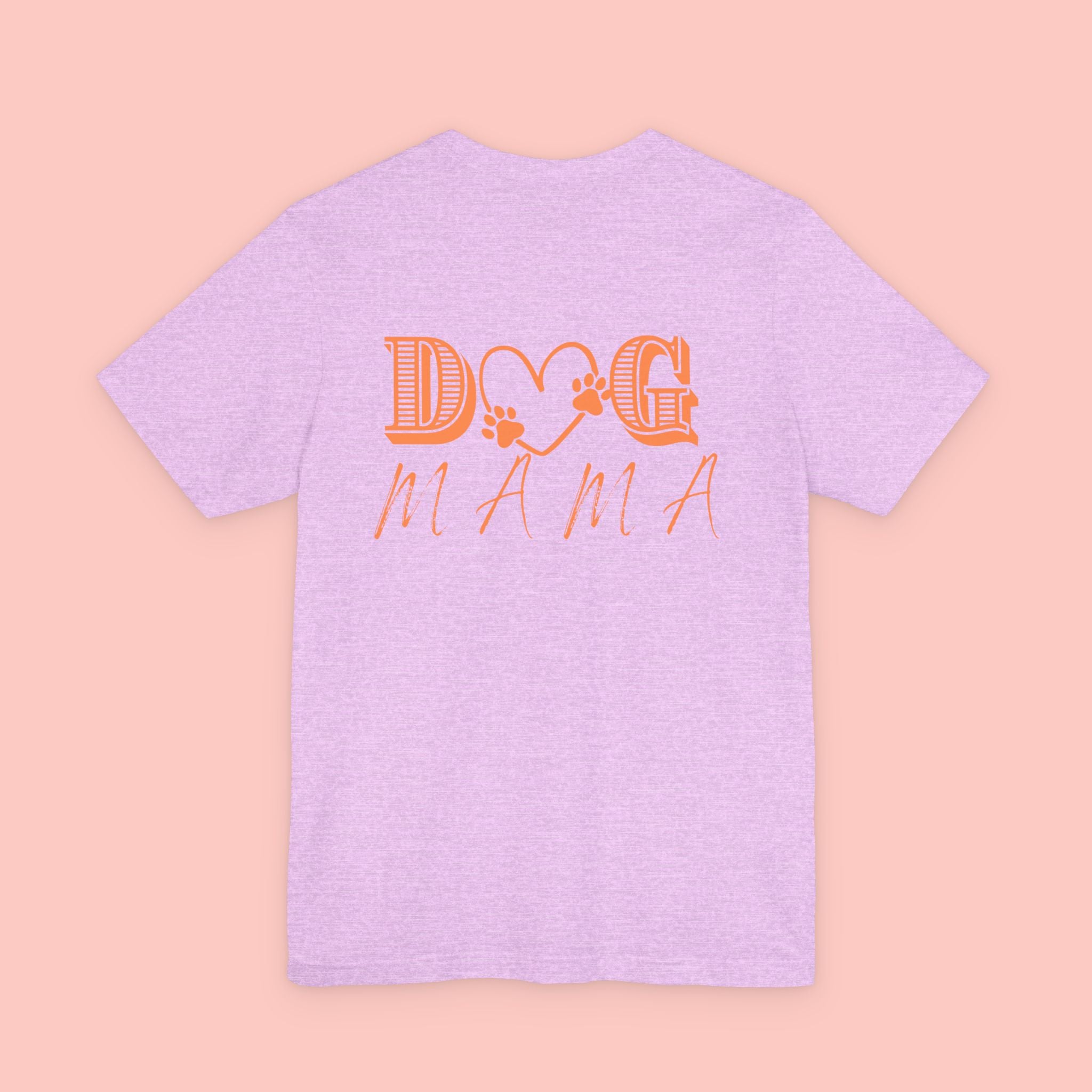 Dog Mama Tee — Retro Heart & Paw Graphic Short Sleeve Shirt