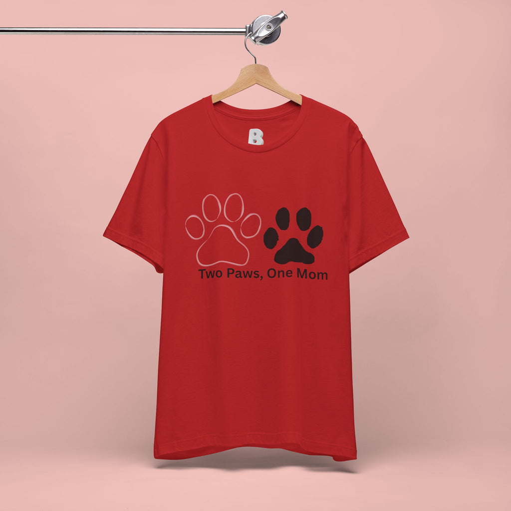 Two Paws, One Mom T-Shirt – Cute Dog Mom Paw Print Tee