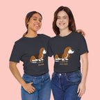 Dog Mom T‑Shirt — Cute Basset Hound I Love My Dog Mom Tee