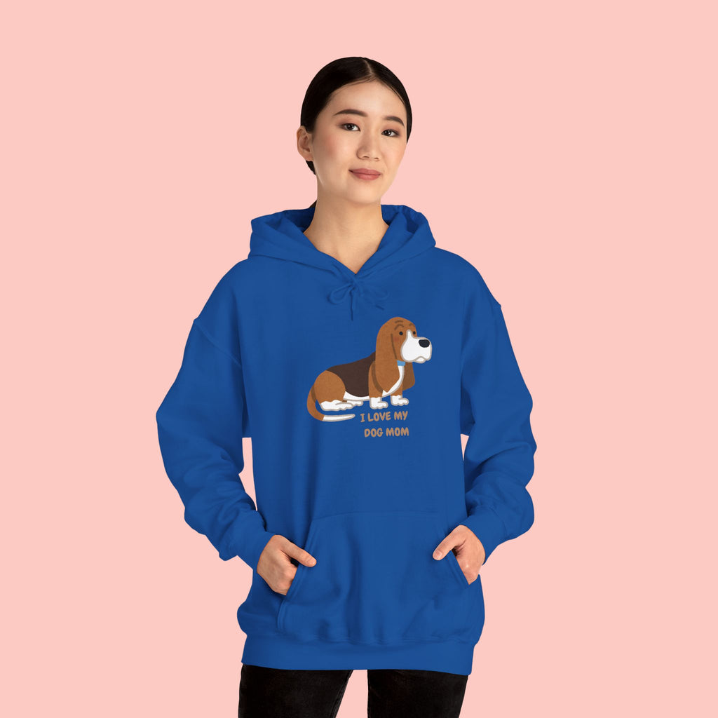 Dog Mom Hoodie — Cute Basset Hound I Love My Dog Mom Sweatshirt