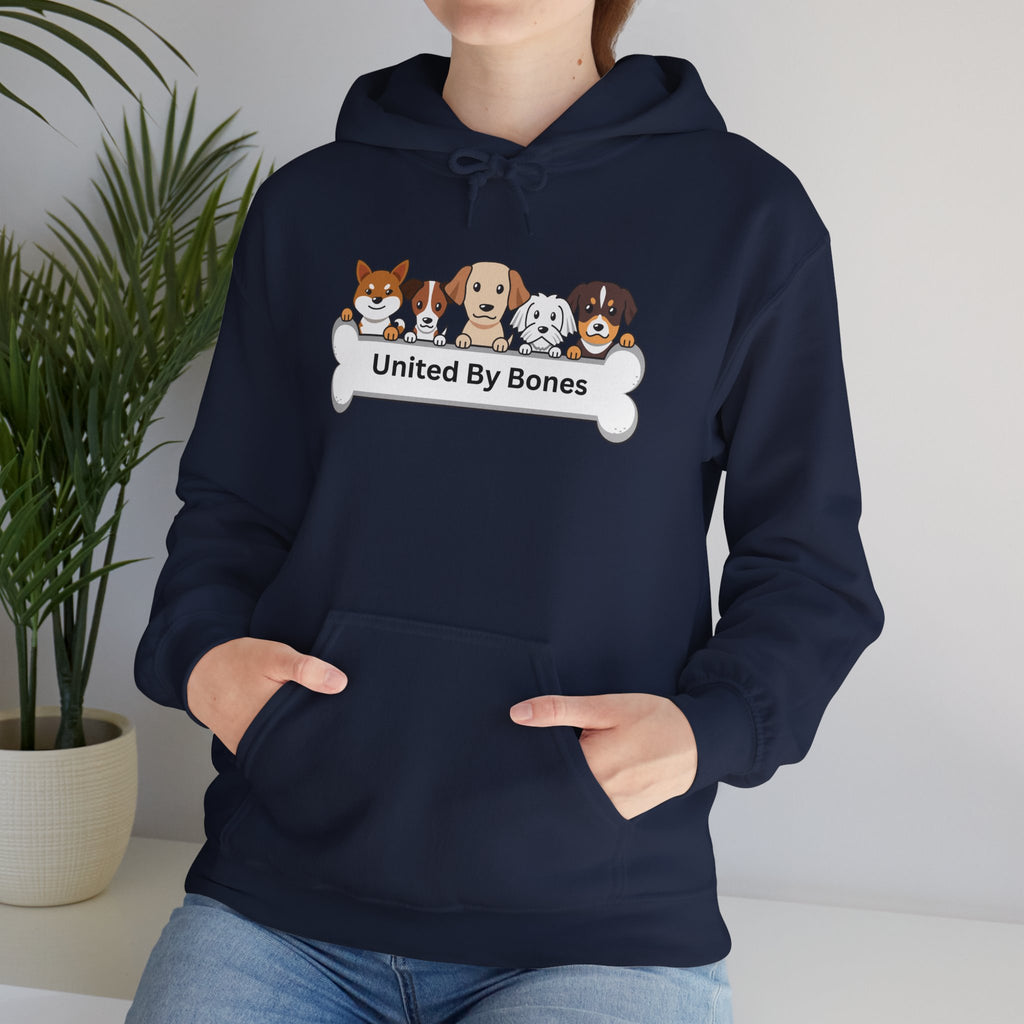 United By Bones Hoodie — Cute Cartoon Dogs Paw Bone Graphic Sweatshirt