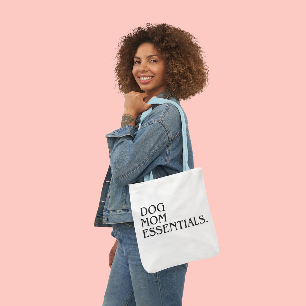 Dog Mom Essentials Canvas Tote — Funny Dog Mom Gift Tote Bag