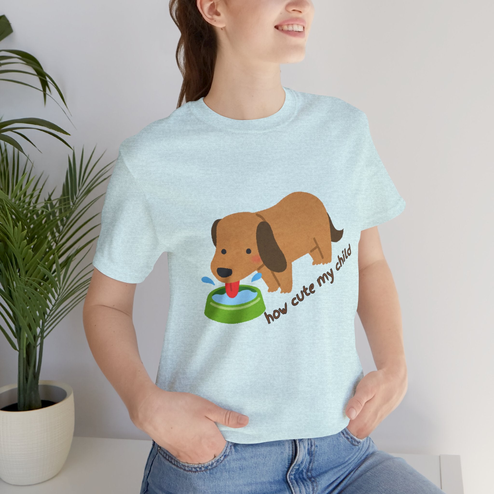 Dog T-Shirt — Cute Dachshund "how cute my child" Graphic Tee