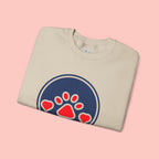Dog Mama Crewneck Sweatshirt — Paw Print Heart Graphic