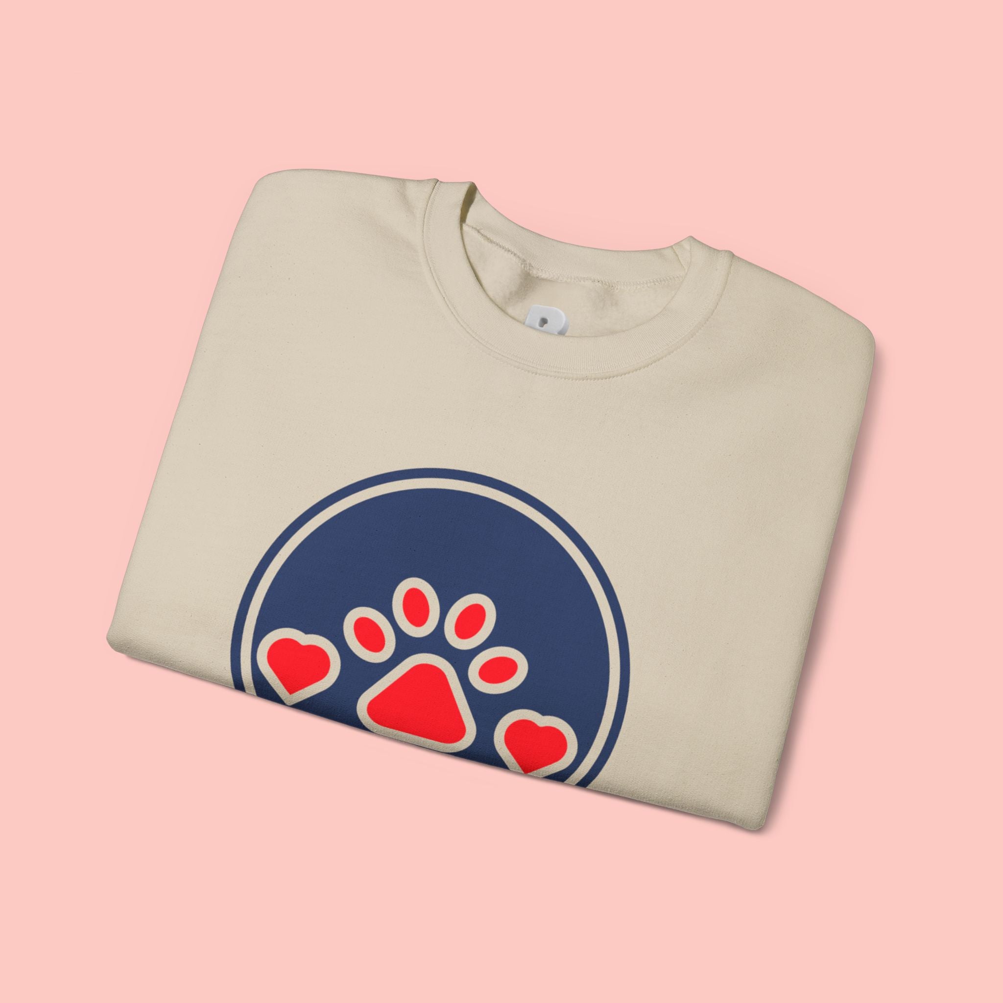 Dog Mama Crewneck Sweatshirt — Paw Print Heart Graphic