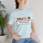 Dog Lover T‑Shirt — "United By Bones" Cute Cartoon Dogs Tee