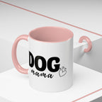 Dog Mama Accent Coffee Mug — Cute Black & White Pet Lover Gift (11/15oz)