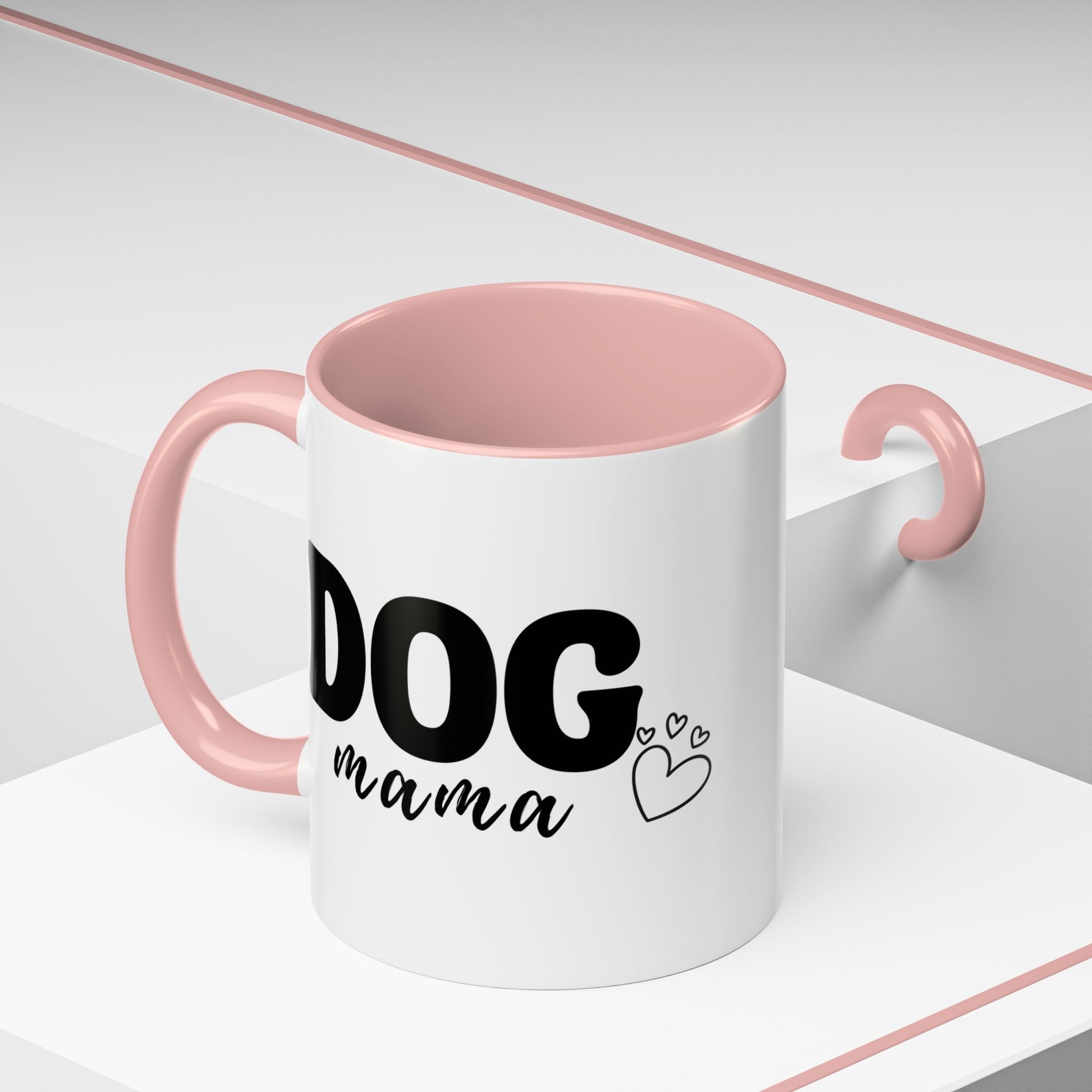 Dog Mama Accent Coffee Mug — Cute Black & White Pet Lover Gift (11/15oz)