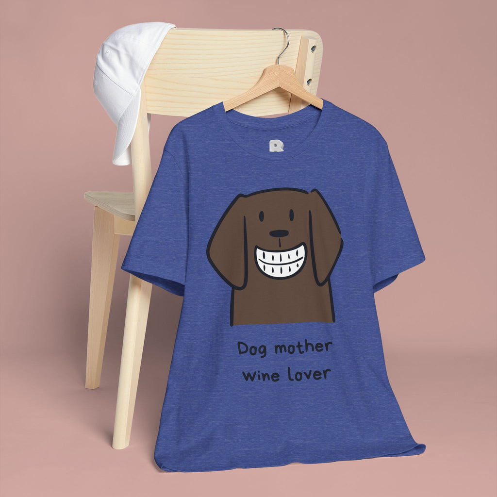 Dog Mother Wine Lover T-Shirt — Cute Cartoon Dog Graphic Tee