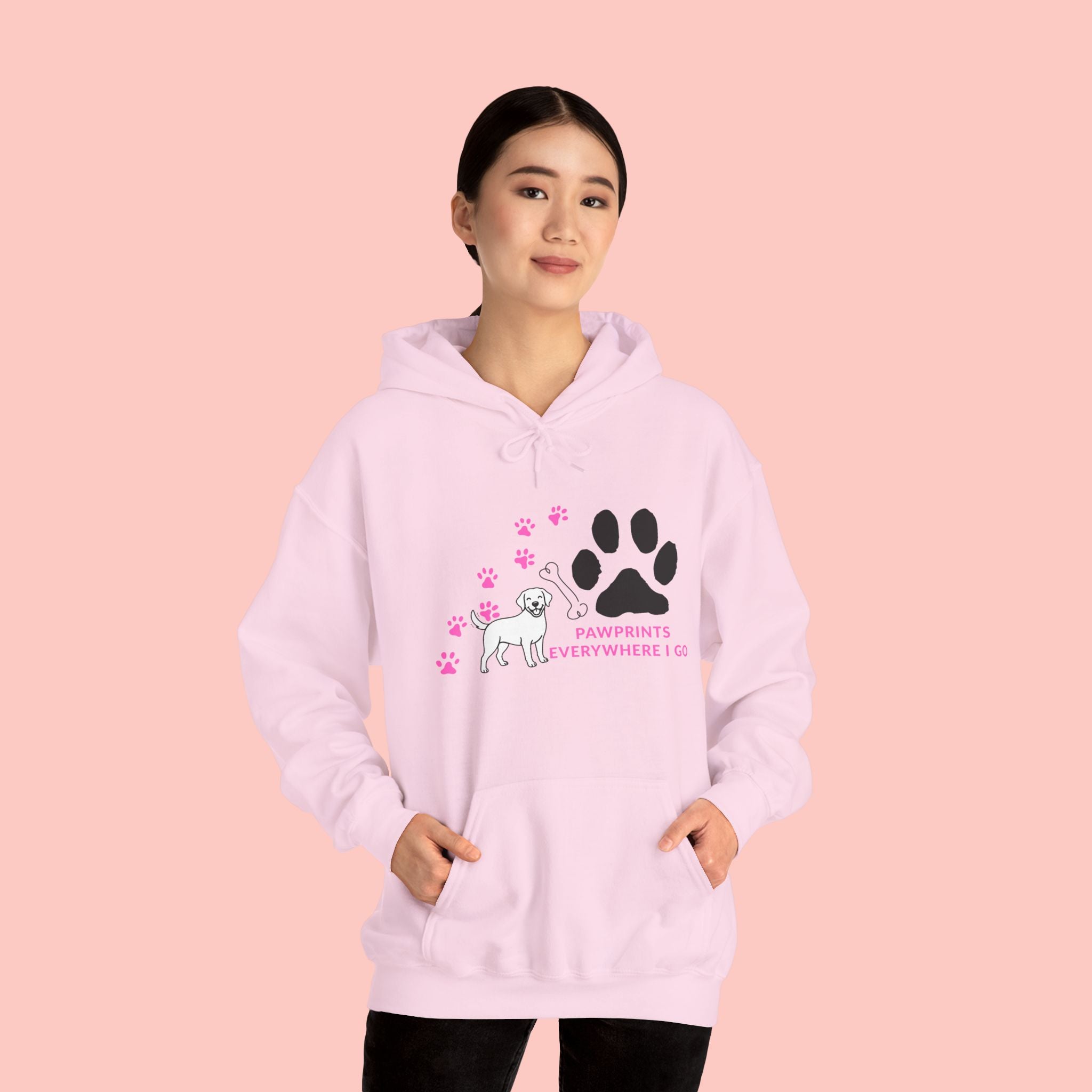 Dog Lover Hoodie — "Pawprints Wherever I Go" Pullover
